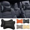 Car Neck Pillows Both Side Pu Leather 1pcs Pack Headrest For Head Pain Relief Filled Fiber Universal Car Pillow