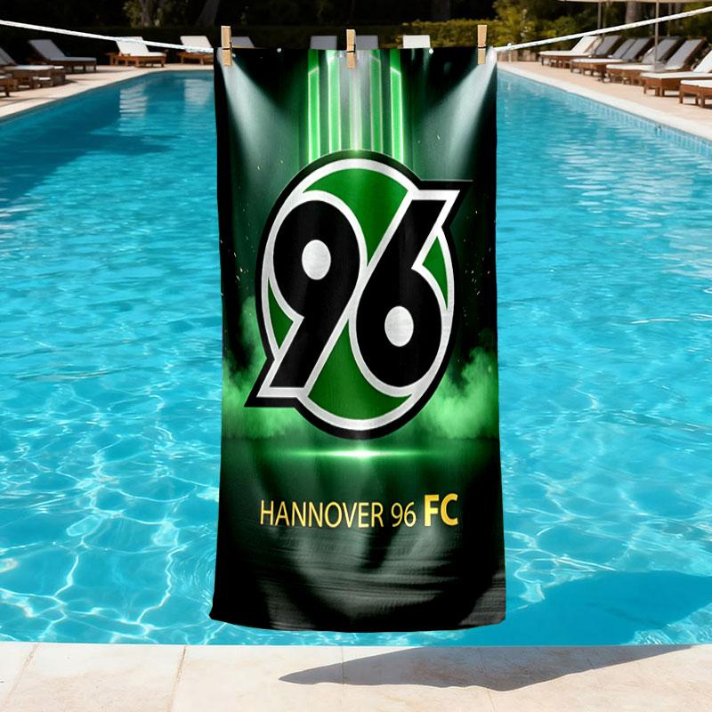 Hannover 96 Football Print Beach Towel Design, Soft, Lightweight. for Home Bathroom, Spa, Pool, Yoga, Surfing, Camping, Gift for Family, Friend