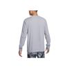 Nike Пуловер Dri-Fit с круглым вырезом, быстросохнущая футболка с длинным рукавом, мужские футболки, цементно-серый FN0828078