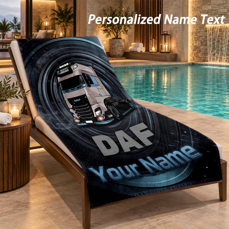 Custom Text DAF Print Beach Towel Large Towel For Home Bathroom Beach