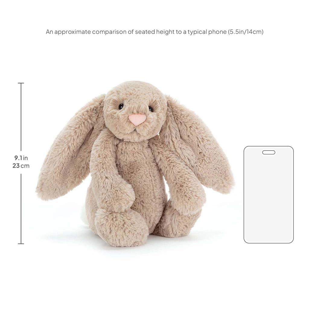 Плюшевый кролик Jellycat Bashful, размер M, цвет бежевый