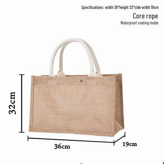 MUJI Burlap Hand-held Gift Bag - Stylish Blank Small Batch Shopping Bag