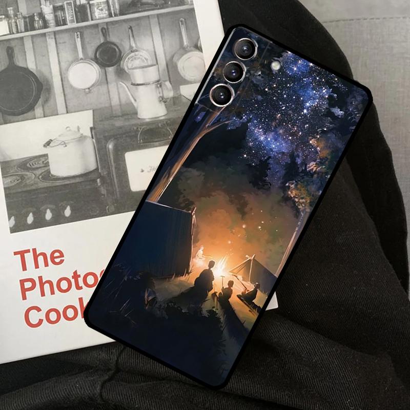 Nature Camping Art Phone Case For Samsung Galaxy S22 S23 S24 Ultra S20 S21 S24 FE S9 S10 Plus Note 10 20 Ultra