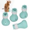 Silicone AntiScratch Cat Shoes Boots Cat Nail Cover Paw Protector for Bathing Shaving(Mint Green )