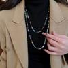 Bohemia Glass Beads Necklace Rainbow Chokers Necklace Strand Sweater Chain  For Women Female