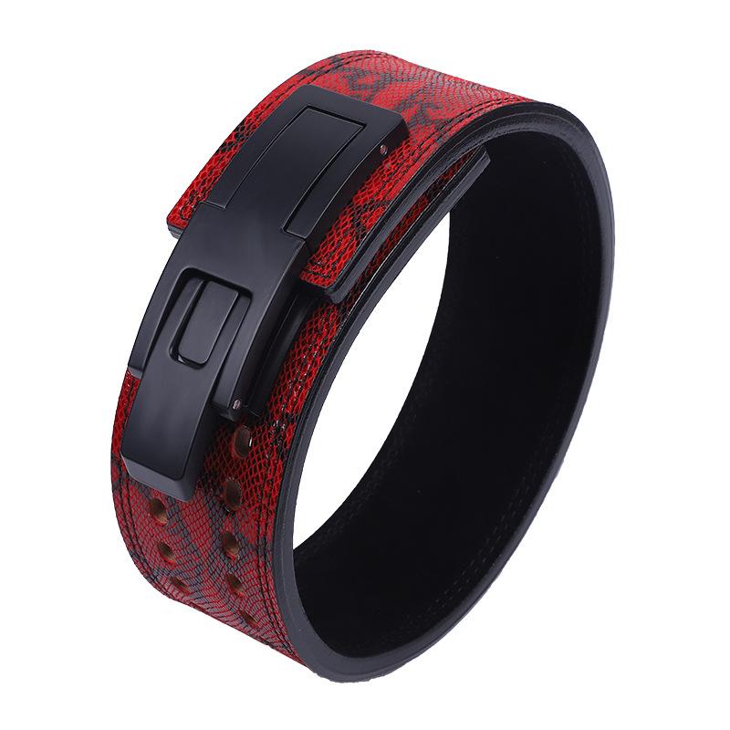 Li Jian Mei Зеленый узор питона из коровьей кожи Спортивная защита талии Фитнес-пояс Глубокий присед с жесткой тягой Горизонтальный протектор Пояс для фитнес-тренировок