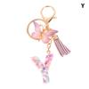 A-Z Dreamy Sequin Letters Keychain For Women Tassel Butterfly Pendant Initial Keyring Purse Suspension Bags Charms Car Key Chain
