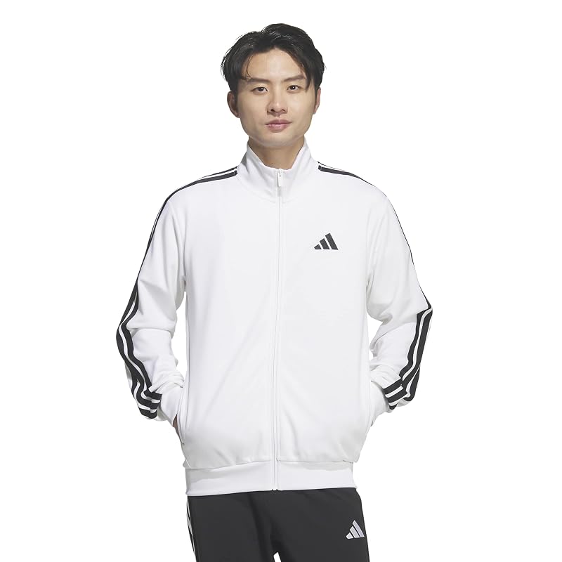 Adidas Тренировочная кофта Must Haves с 3 полосками Мужская DH100 Белый (KR6431) M