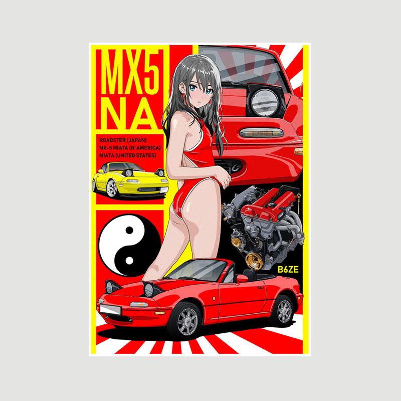 Домашний декор Картина Милая маленькая Лоли Аниме Девушка Плакат Милая Лолита Манга Фигурка Белые бумажные постеры и принты Бар Спальня Украшения Фреска