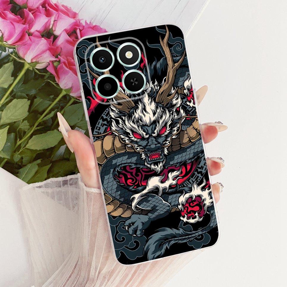 Soft Clear Silicone Casing For Honor X6C X6 X6S 4G Phone Case HonorX6 X 6 Cover Cartoon Cat Dragon Flower Butterfly Pattern