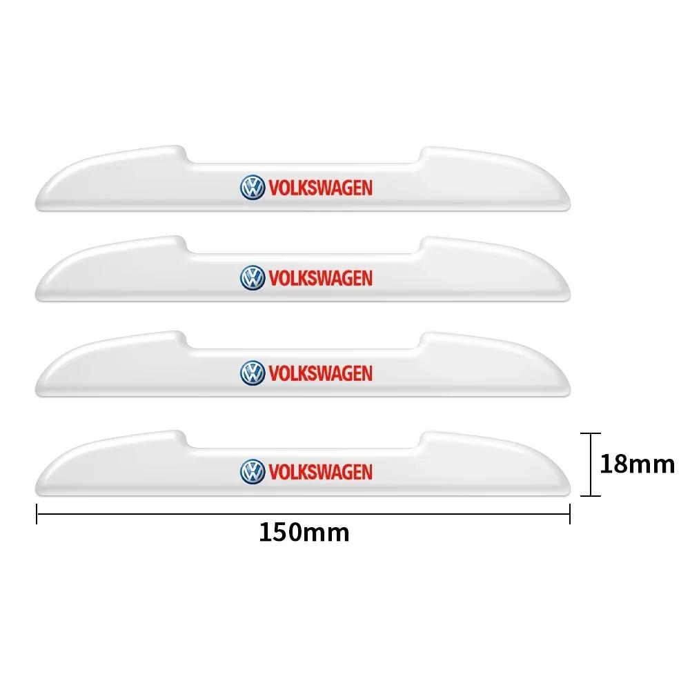 New 4pcs Transparent Door Edge Protector Stickers Anti Collision Strips For VW Volkswagen Polo Golf Passat Scirocco Tiguan