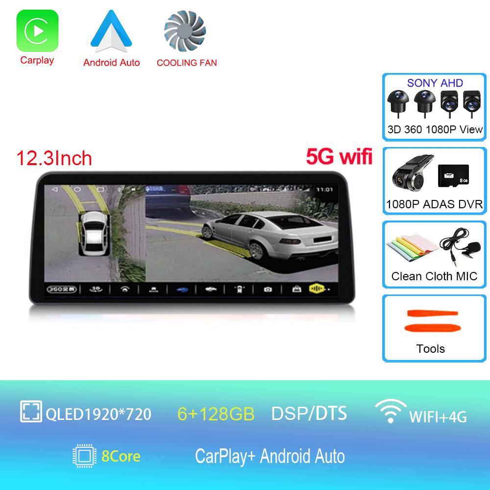 12.3Inch For Mercedes Benz C-Class W204 S204 2006-2011  Android 14 Car Stereo Multimedia Video Player Head Unit Carplay Auto DSP