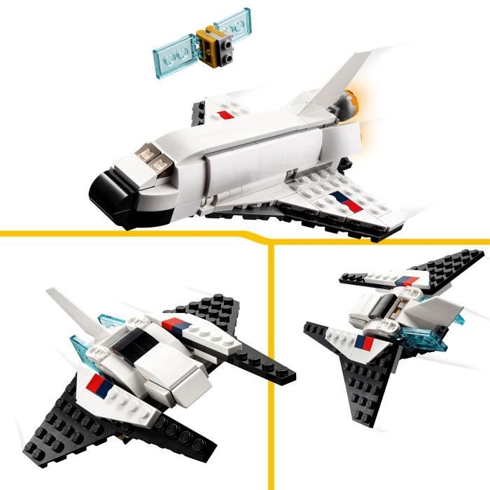LEGO® Creator 3-en-1 31134 La Navette Spatiale, Jouet Figurine Astronaute avec Vaisseau, Enfants 6 Ans