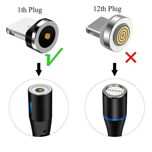 Магнитная вилка кабеля типа C Разъем кабеля для зарядки Lightning Micro USB Магнитная вилка шнура зарядного устройства Прямоугольная магнитная вилка кабеля