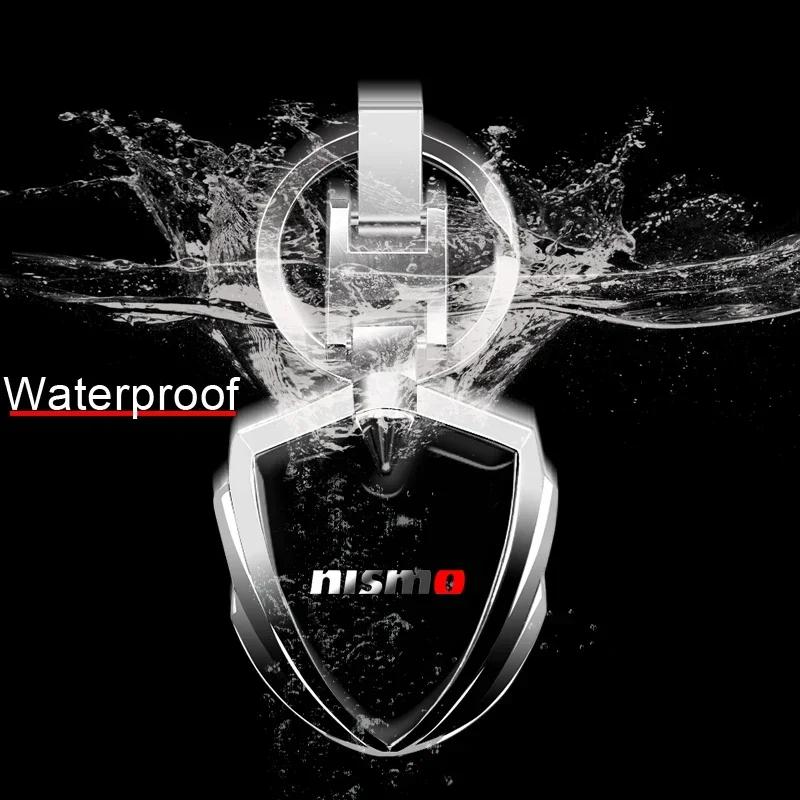 1pcs Car Accessories 3D Metal Keychain Shield Shape Keychain For Nissan Nismo Qashqai J10 Juke Micra Leaf Sentra Patrol Y61 Note