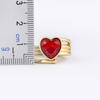 Nidin Romantic Heart Shape Open Rings for Women Zircon Crystal Jewelry Adjustable Fashion Wedding Party Accessories Gifts