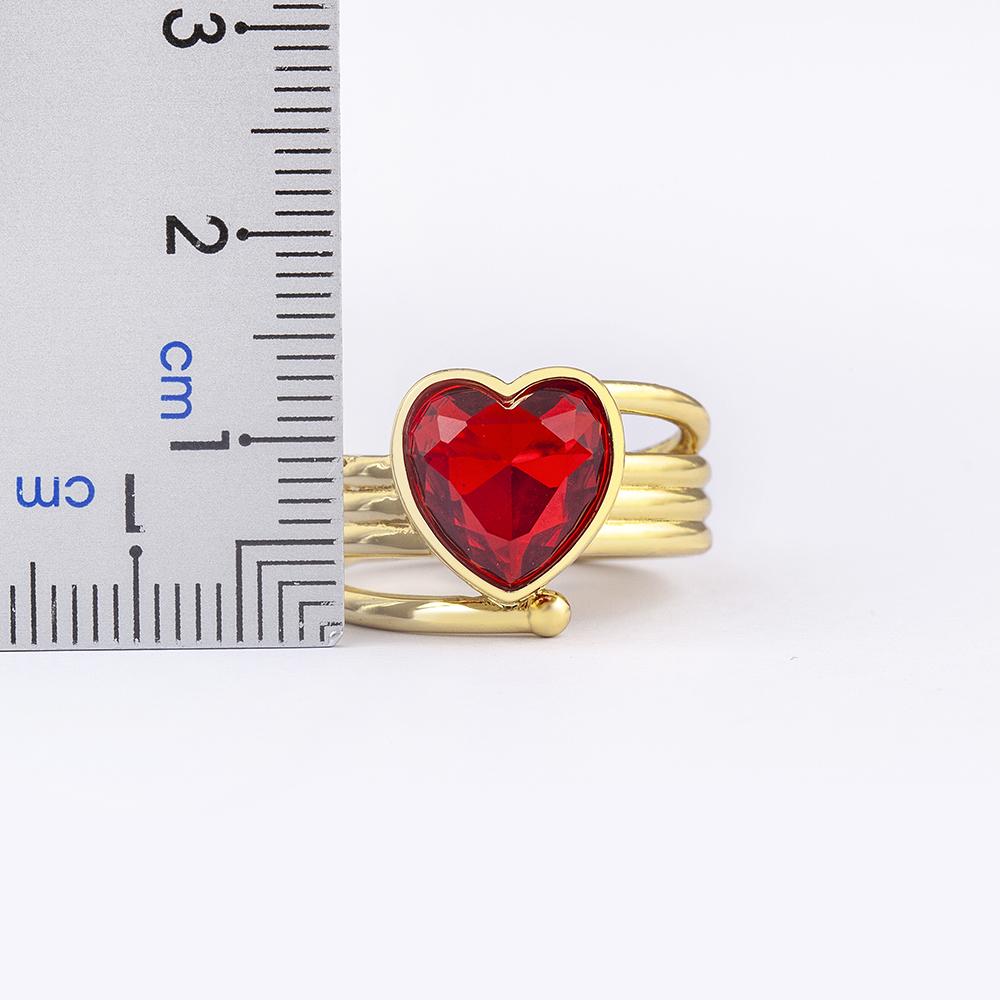 Nidin Romantic Heart Shape Open Rings for Women Zircon Crystal Jewelry Adjustable Fashion Wedding Party Accessories Gifts
