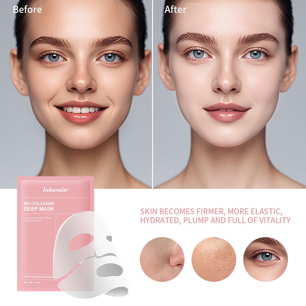 Bio-Collagen Real Deep Mask Дополнение коллагеновая увлажняющая ночная гидрогелевая маска Улучшение эластичности Сужение пор Укрепление