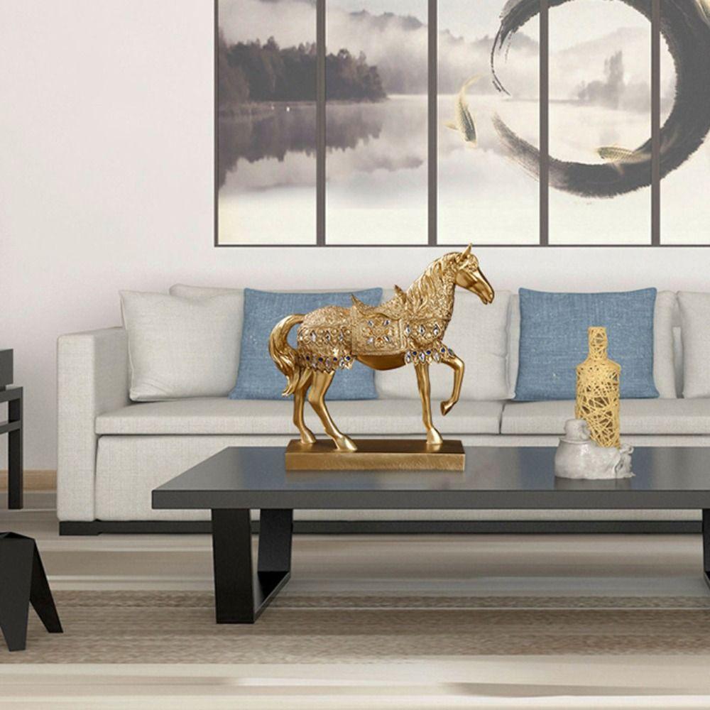 Modern Horse Ornaments Resin Miniatures Figurine Desktop Ornament Horse Statue New Year