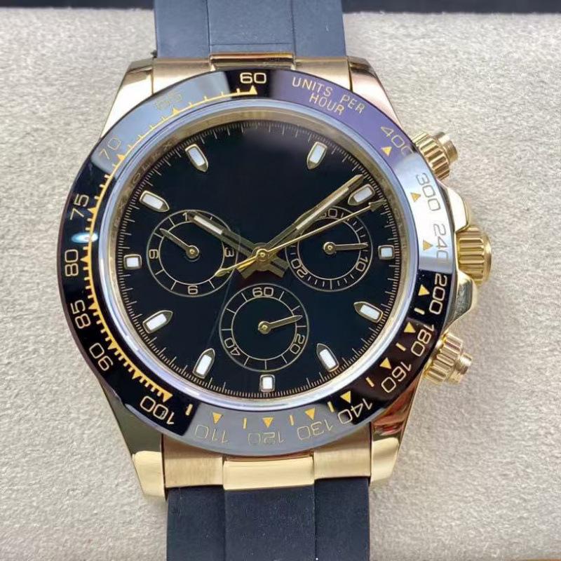 Мужские автоматические механические часы Rolex Daytona 40 мм, многофункциональные, с инкрустацией бриллиантами.