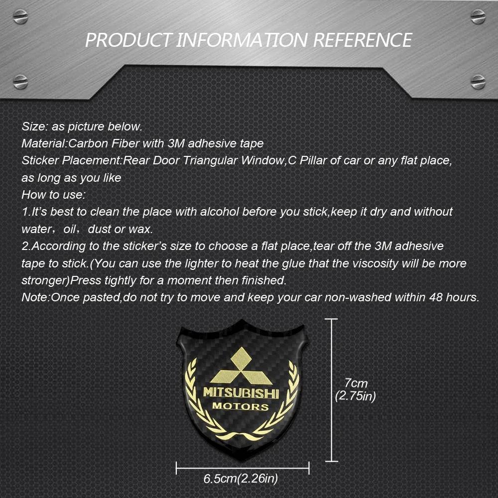 Metal Shield Badge Car Sticker Rear Side Body Emblem for Mitsubishi Outlander Lancer 9 10 ASX Eclipse Pajero L200 Accessories