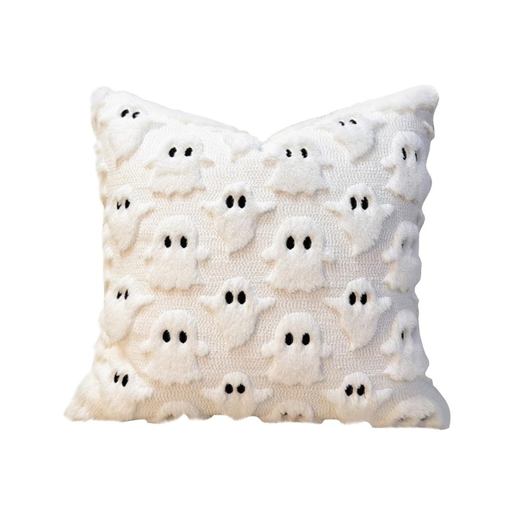 Halloween Pillow Covers 18x18 Inch Throw Pillow Cases Soft Plush Faux Wool Couch Cushion Case For Chair Sofa Bedroom Room Home Decor