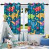2 шт. Мультяшные шторы с динозаврами Детская спальня затемняющие Гостиная Домашний декор Блэкаут Оконные драпировки Полиэстеровая ткань