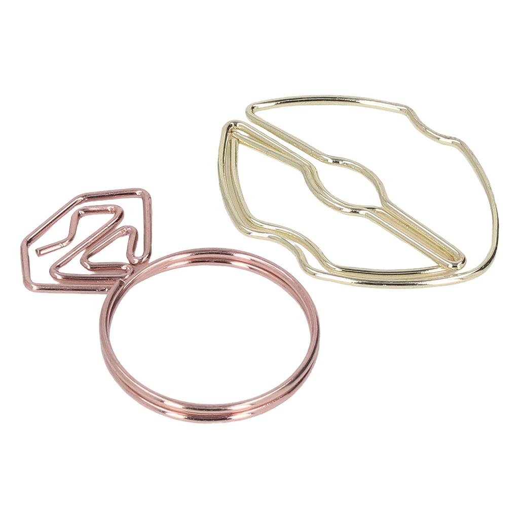 100 шт. Металлические скрепки для бумаги Губы Кольца Форма Нескользящие Портативные Милые Скрепки для Файлового Классификатора