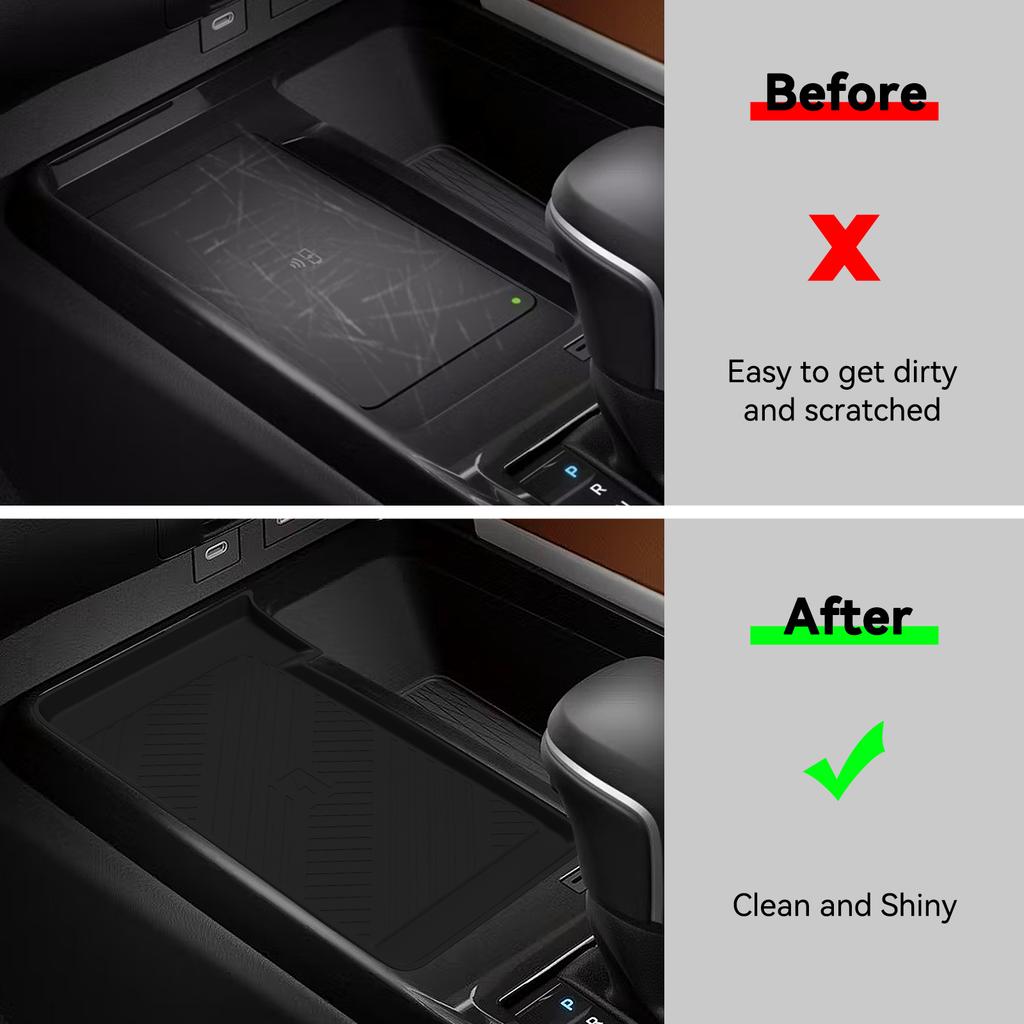 Для Toyota Camry XV80 2025 Коврик для беспроводной зарядки телефона Противоскользящая защитная накладка Аксессуары для интерьера автомобиля Черный