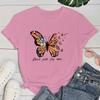(Премиум-футболка)Новые женские летние футболки с надписью Butterfly Don't Just Fly Soar, повседневные футболки с коротким рукавом