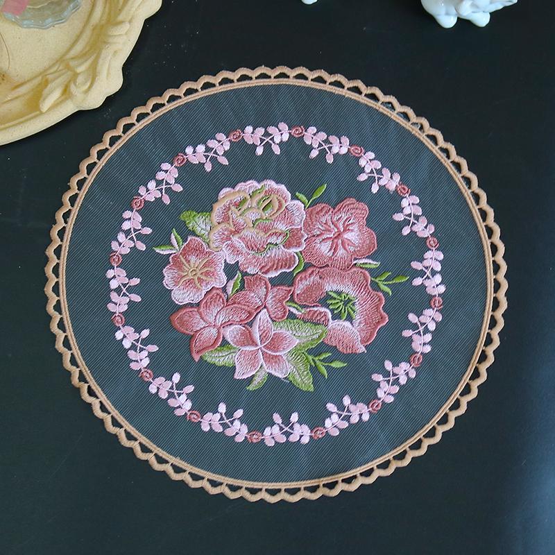 Лучший китайский вышитый цветок круглый подставка под приборы кухонная подставка против ожогов коврик для украшения свадьбы и аксессуаров для стола
