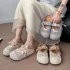 Woven Thick Bottom Inner Height Increase One Pedal Bag Head Half Slippers Children Wear Breathable New Cool Slippers In Summer