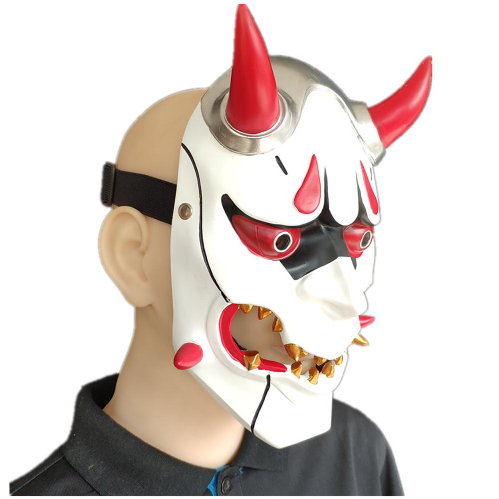 Scary Halloween Mask For Costume Parties With Resin Demon Face Design For Festivals