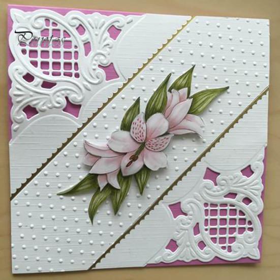 Cutting Stencil Flower Corner Pattern Smooth Lightweight Template Metal Mold for Daily Use