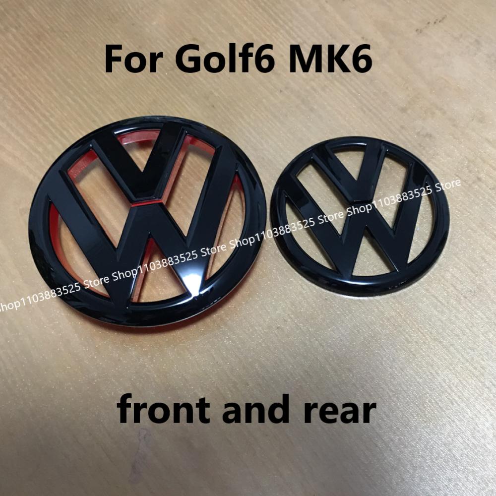 2pcs Car Front Grille Emblem Rear Trunk Replacement Badge for VW Golf 6 MK6 2009 2013 2012 2011 2010 Replaced sticker zh6