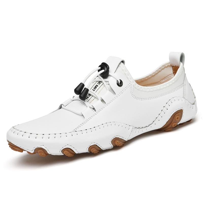 Genuine Leather Casual Men Loafers Comfortable Slip On Moccasins Flats Soft Daily Walking Driving Shoes