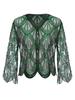 Womens Hollow Lace Cardigan Lightweight Long Sleeve Sequin Bolero Shrug Loose Casual Shawl Tops