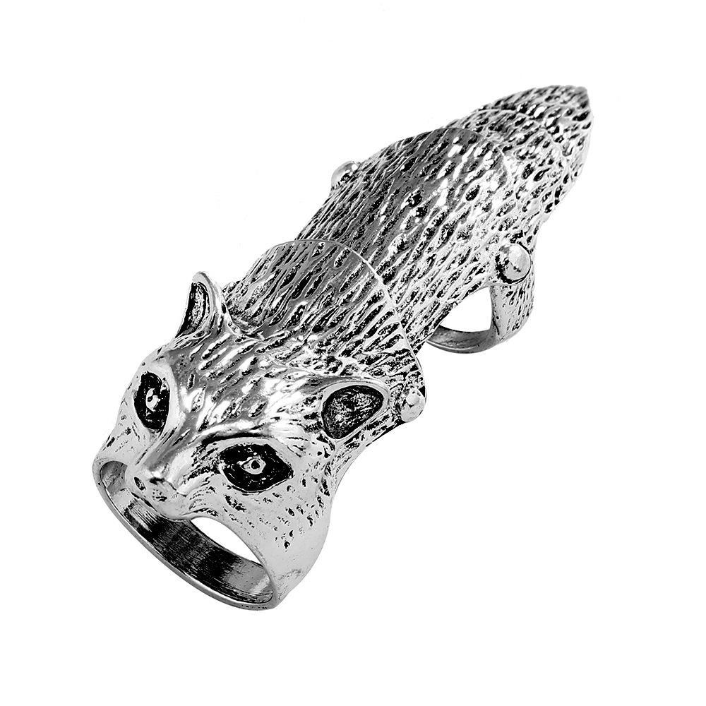 Длинное кольцо из сплава в стиле ретро-панк, персонализированное кольцо в виде рок-череп-дракона