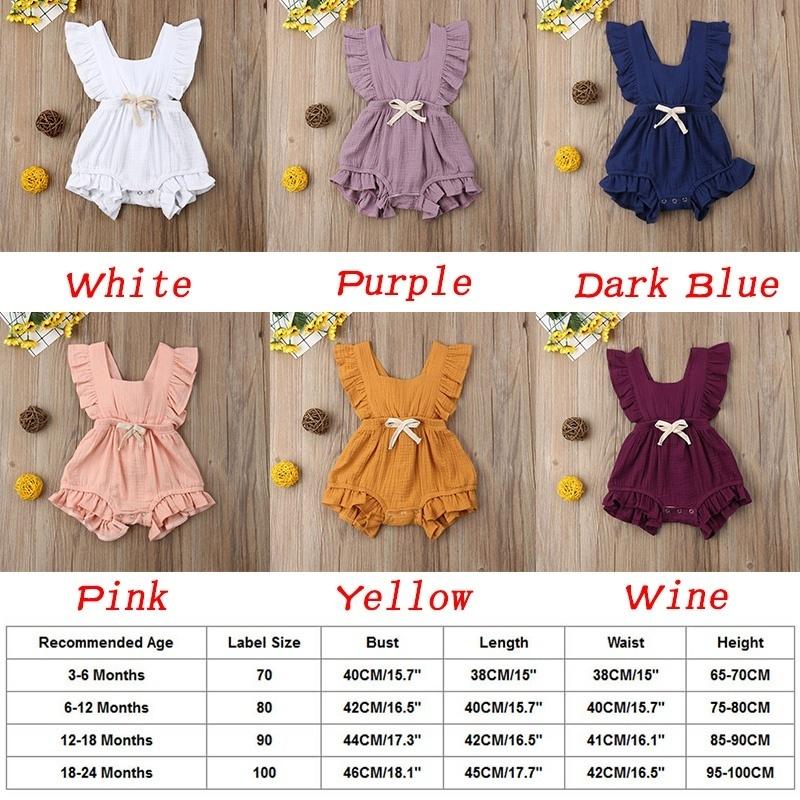 Милая летняя одежда для новорожденных девочек, однотонный комбинезон с оборками и перекрещивающимися рукавами, боди