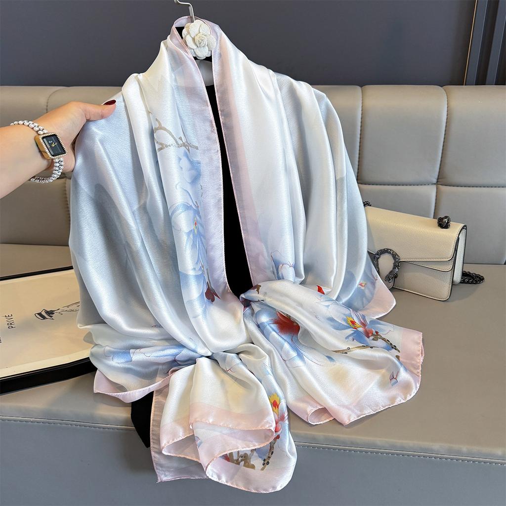 Женские 180*90 см модные красивые мягкие шелковые шарфы женские женские шаль хиджаб накидка платок бандана кашне пляжное парео