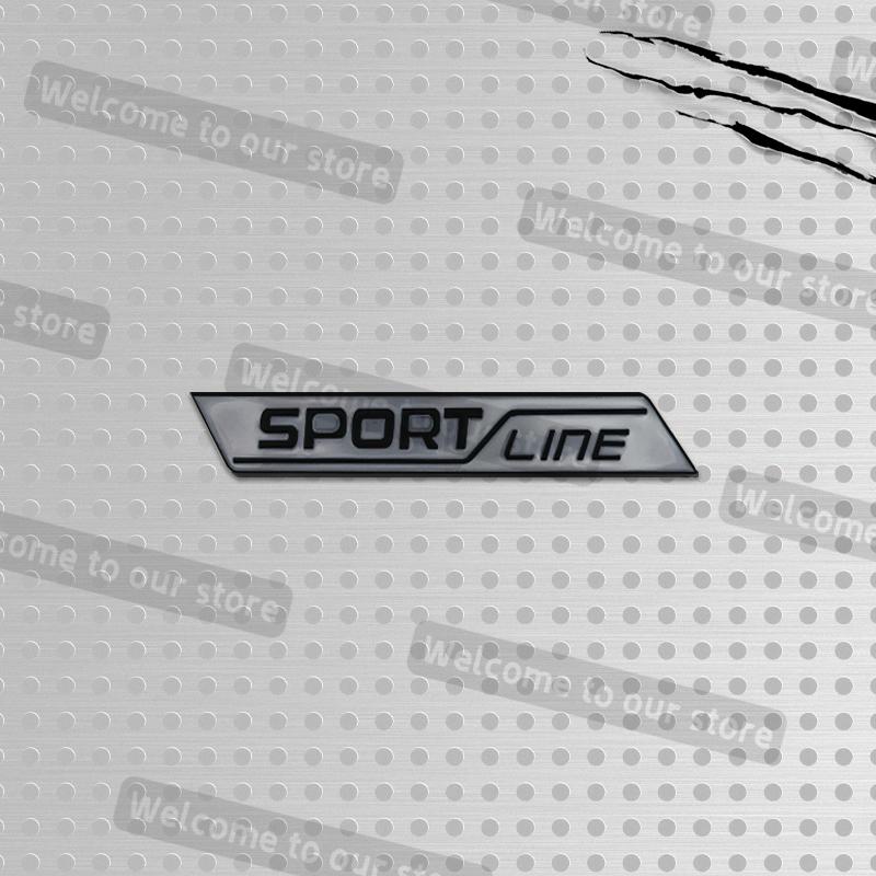 JBIW9 3D Metal Car Styling Sport Line Grille Emblem Side Decals Rear Trunk Body Badge For Skoda VRS Octavia Scala Vision Rapid Kodiaq