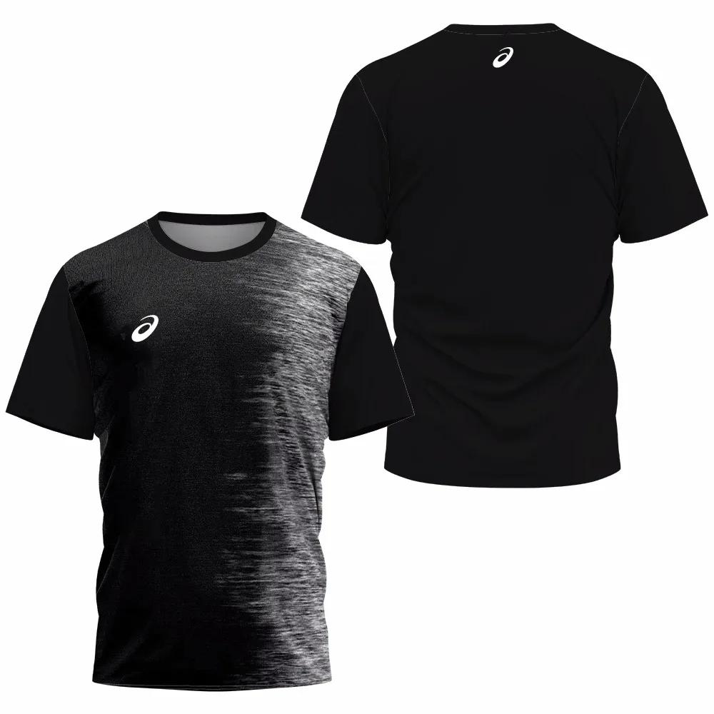 Мужская спортивная футболка для бадминтона, настольного тенниса, для бега на открытом воздухе, фитнеса, с коротким рукавом, свободные топы, летняя повседневная футболка с круглым вырезом, быстросохнущая