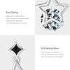 MODIAN Real 925 Sterling Silver Stars Sparkling CZ Stud Earrings Original Enamel Ear Studs For Women Hypoallergenic Fine Jewelry