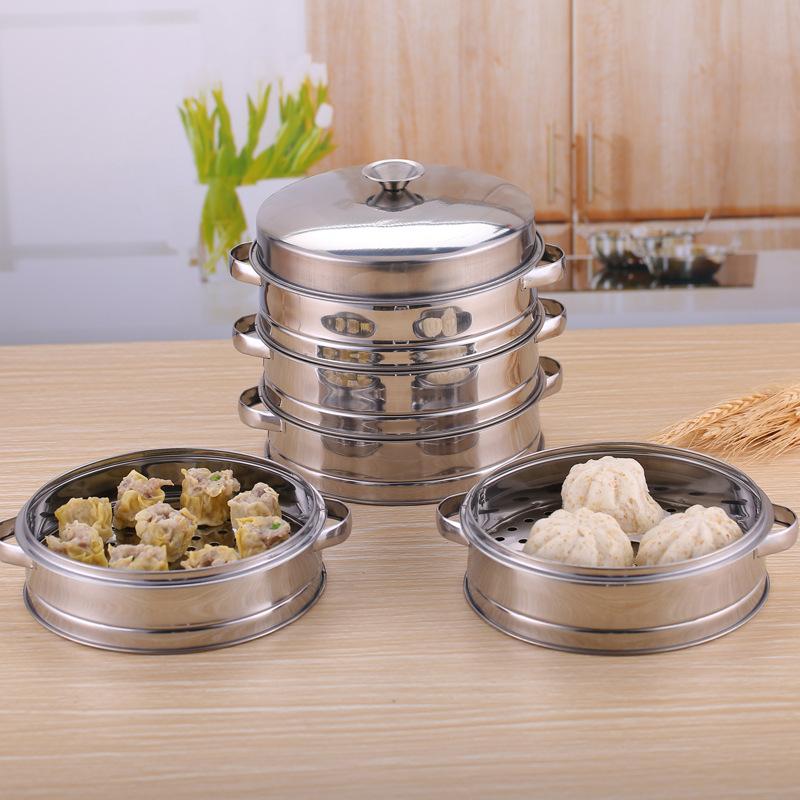 Пароварка из нержавеющей стали с ручкой и крышкой, кастрюля для риса, пельмени, решетка для приготовления пищи на пару, домашняя кухня, аксессуары для готовки
