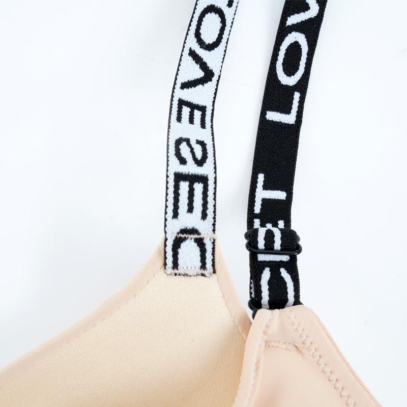 Women's Seamless Letter Straps Bra Wireless Push Up Bra Sexy Lingerie Bralette Adjustable Deep U Letter Straps Girls Fashion Intimates