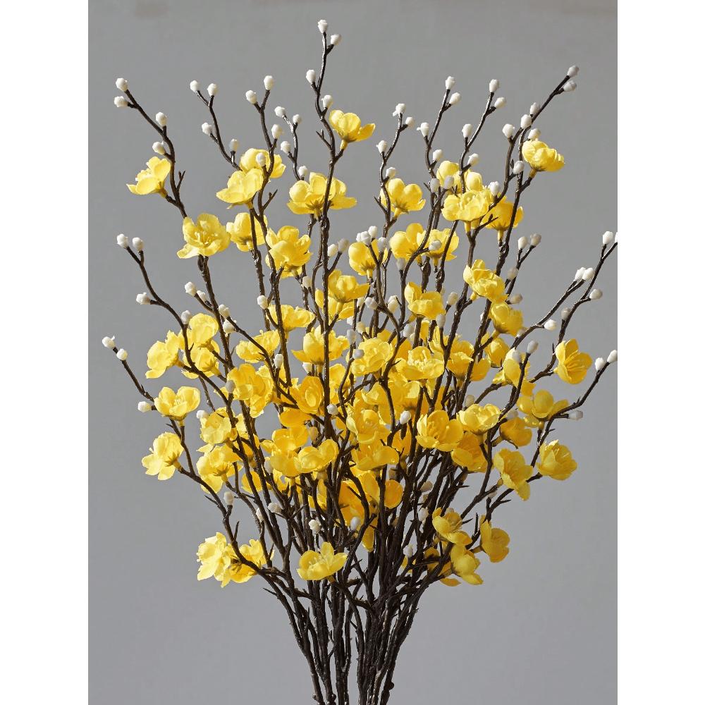 1 шт. Искусственные цветы Белый цветок сливы Поддельный зимоцвет Длинный стебель Пластиковые цветы Дом Отель Офис Свадебная вечеринка Садовый декор