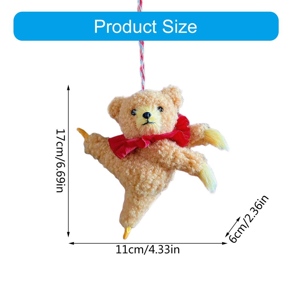 Мягкий плюшевый кулон в виде мультяшного медведя, украшение-медведь, кулон-брелок в виде медведя, подвеска для сумки в виде медведя, подходит для прикроватной тумбочки или зеркала заднего вида