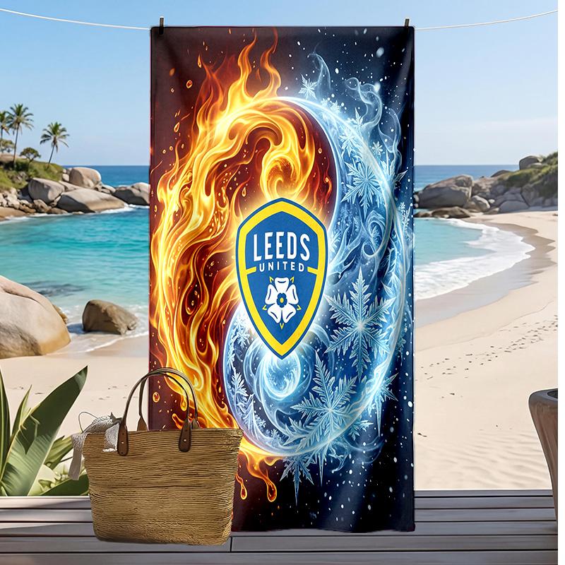 Пляжное полотенце с принтом футбольного клуба Leeds United, большое, мягкое, быстросохнущее, для пляжа, кемпинга, плавания