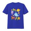 Sea Ocean Animals Whale Octopus Starfish Crab Kids Toddlers T Shirt vintage Washed Soft fashion Casual streetwear homme