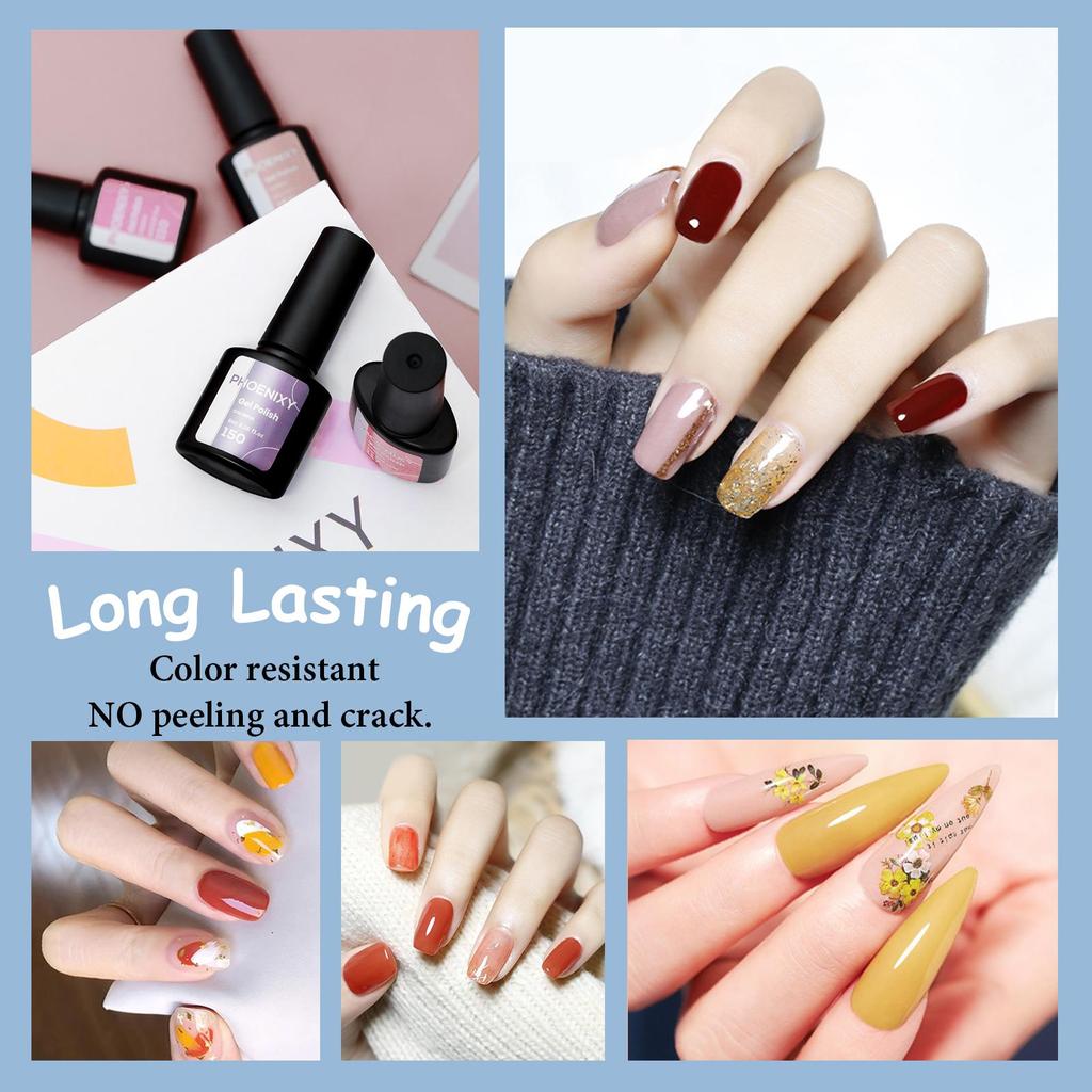PHOENIXY 8 мл гель-лак для ногтей Стойкий гель-лак Верхнее базовое покрытие Полуперманентный гель-лак Набор маникюрных инструментов для начинающих и профессионалов